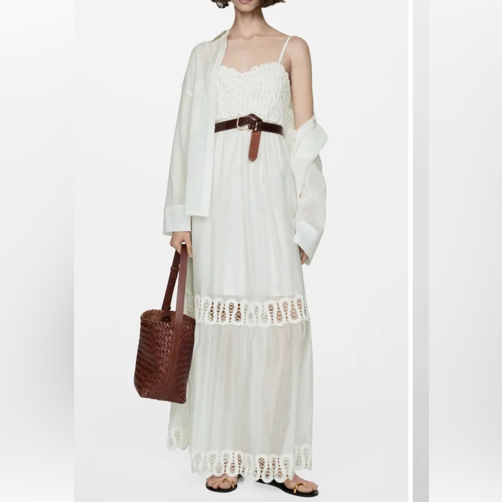 NWT Embroidered Lace Inset Maxi Dress